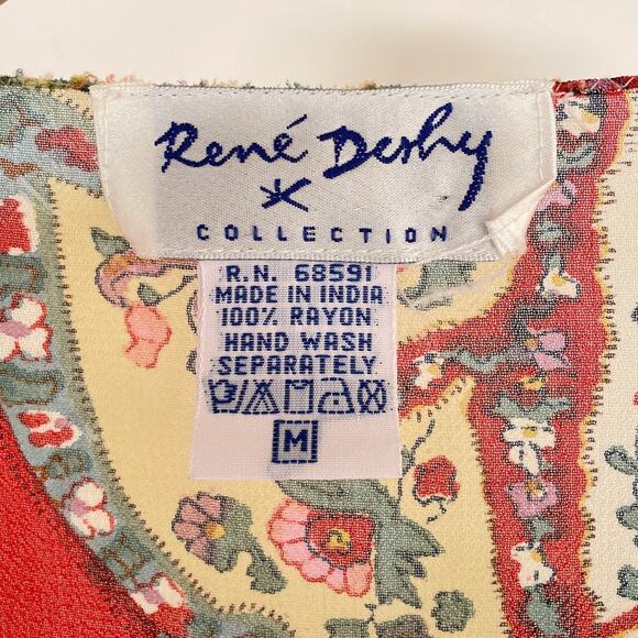 Vintage 90s Y2K Sheer Beaded Paisley Open Tied Top / Sz M / Boho Hippie Crop - Picture 8 of 8